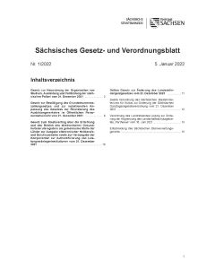 Sächsisches Gesetz- und Verordnungsblatt Heft 01/2022