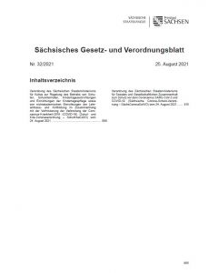 Sächsisches Gesetz- und Verordnungsblatt Heft 32/2021