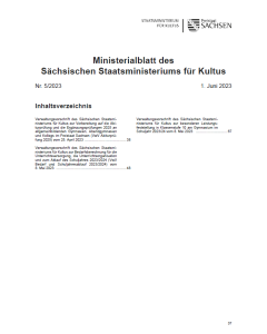 Ministerialblatt des Sächsischen Staatsministeriums für Kultus Heft 05/2023