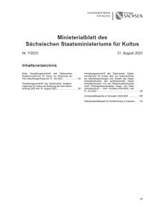 Ministerialblatt des Sächsischen Staatsministeriums für Kultus Heft 07/2023