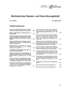 Sächsisches Gesetz- und Verordnungsblatt Heft 5/2024