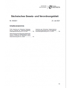 Sächsisches Gesetz- und Verordnungsblatt Heft 30/2021